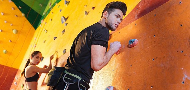 Climbing wall in the Hyperion active recreation center. Relax at a discount
