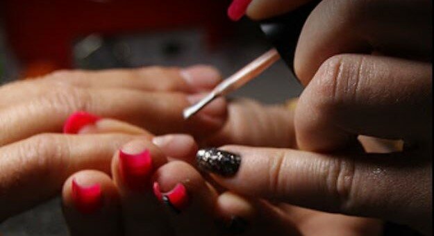 European manicure at the nail service master on paton kherson on the action