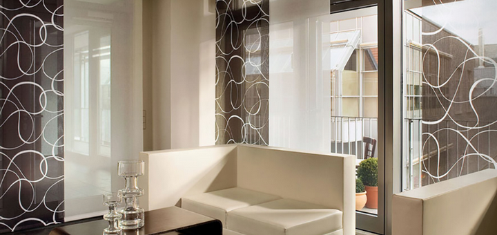 Roman blinds at the Organza textile design studio in Kiev. Order with a discount.