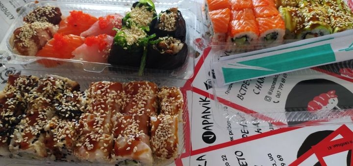 Discount on sushi in Japanika, Kharkiv.