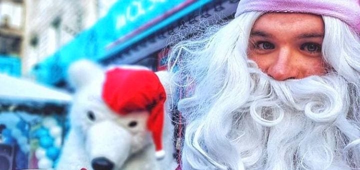 Happy new year greetings from santa claus