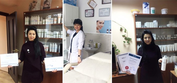 Certificates of advanced training for cosmetologist Lyudmila Gorshkova in Vinnitsa. Make an appointment with a beautician at a discount.