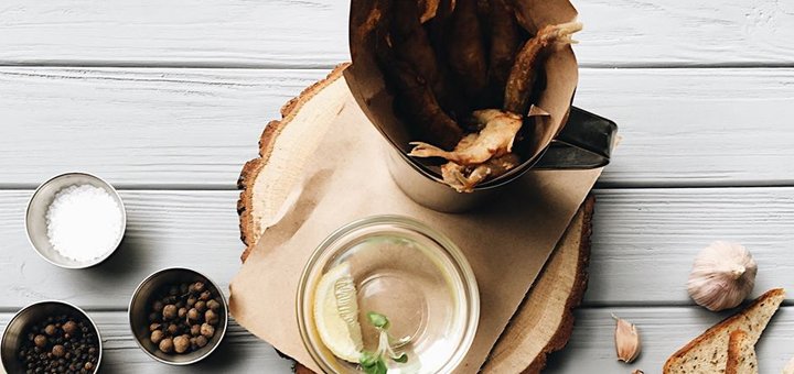 The menu of the restaurant «Black pig». Discounts on all dishes