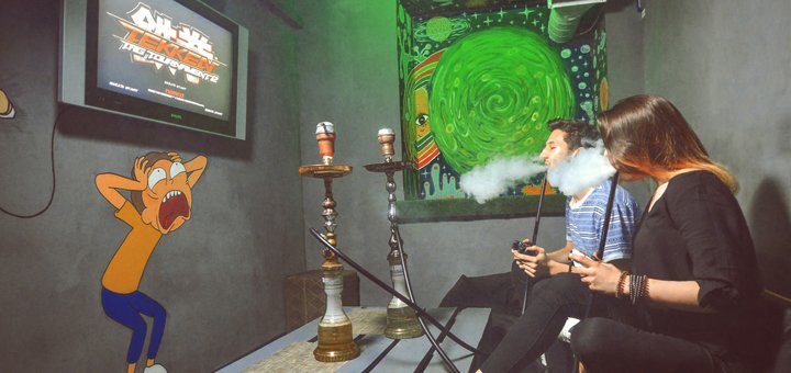 The interior in the hookah "Hookah nights air" in Kiev. Order with a discount