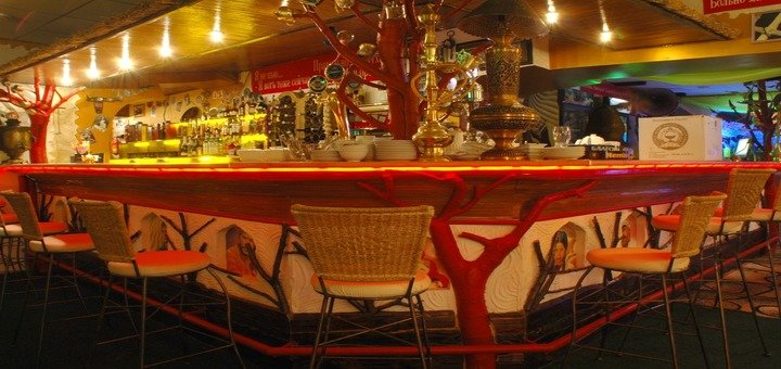 The hall of the restaurant "White Sun of the Desert." Visit by promotion